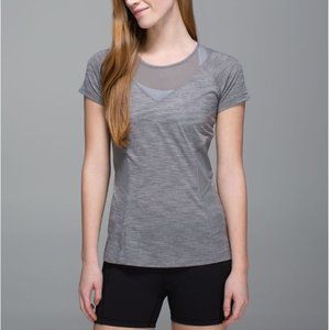 Lululemon Mesh With Me Short Sleeve Heathered Slate/Slate 8